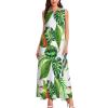 Tropical Hawaii Leaves Palm Tree Women's Sleeveless Dresses Casual Maxi Long Dress Tank Dress Beach Dress M view 3