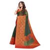 IMTRA FASHION Indian Ethnic Chiffon Woven Saree with Unstitched Blouse Piece-Green view 3
