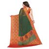 IMTRA FASHION Indian Ethnic Chiffon Woven Saree with Unstitched Blouse Piece-Green view 4