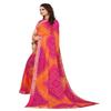 IMTRA FASHION Women's Indian Bandhani Printed Sari Georgette with Lace Work Saree-Pink view 4