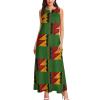 African Kente Print Women's Sleeveless Dresses Casual Maxi Long Dress Tank Dress Beach Dress L view 3