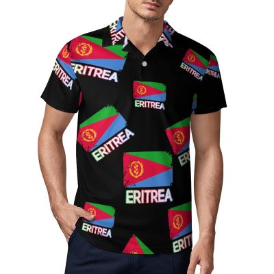 Eritrean Flag Men's Polo Shirt Regular-Fit Short Sleeve T-Shirt Stretch Top