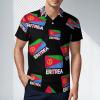 Eritrean Flag Men's Polo Shirt Regular-Fit Short Sleeve T-Shirt Stretch Top view 2