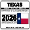 2024 Illegal Street Racing Permit Drag Racing Car Truck Window Funny Humor Novelty Black White Rectangle Sticker Safety Decal Unlimited 3" x 2" (Texas) view 1