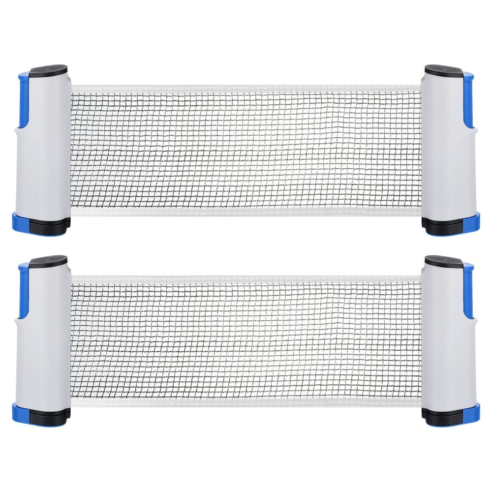 PATIKIL Retractable Ping Pong Net for Any Table, 2 Pack Portable 6 Feet Table Tennis Net and Post Equipment Up to 2 inch for Family Game, Grey Blue