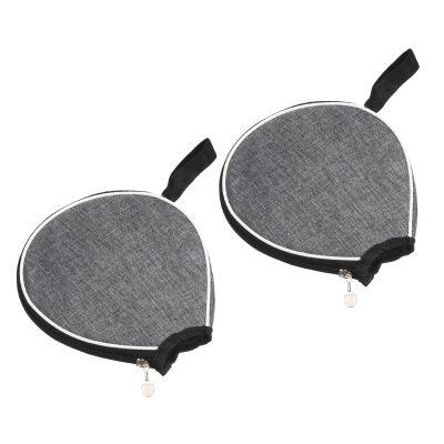 PATIKIL Ping Pong Paddle Case, 2 Pack Table Tennis Racket Case Half Soft Cover Container Bag for Sports Accessories, Grey