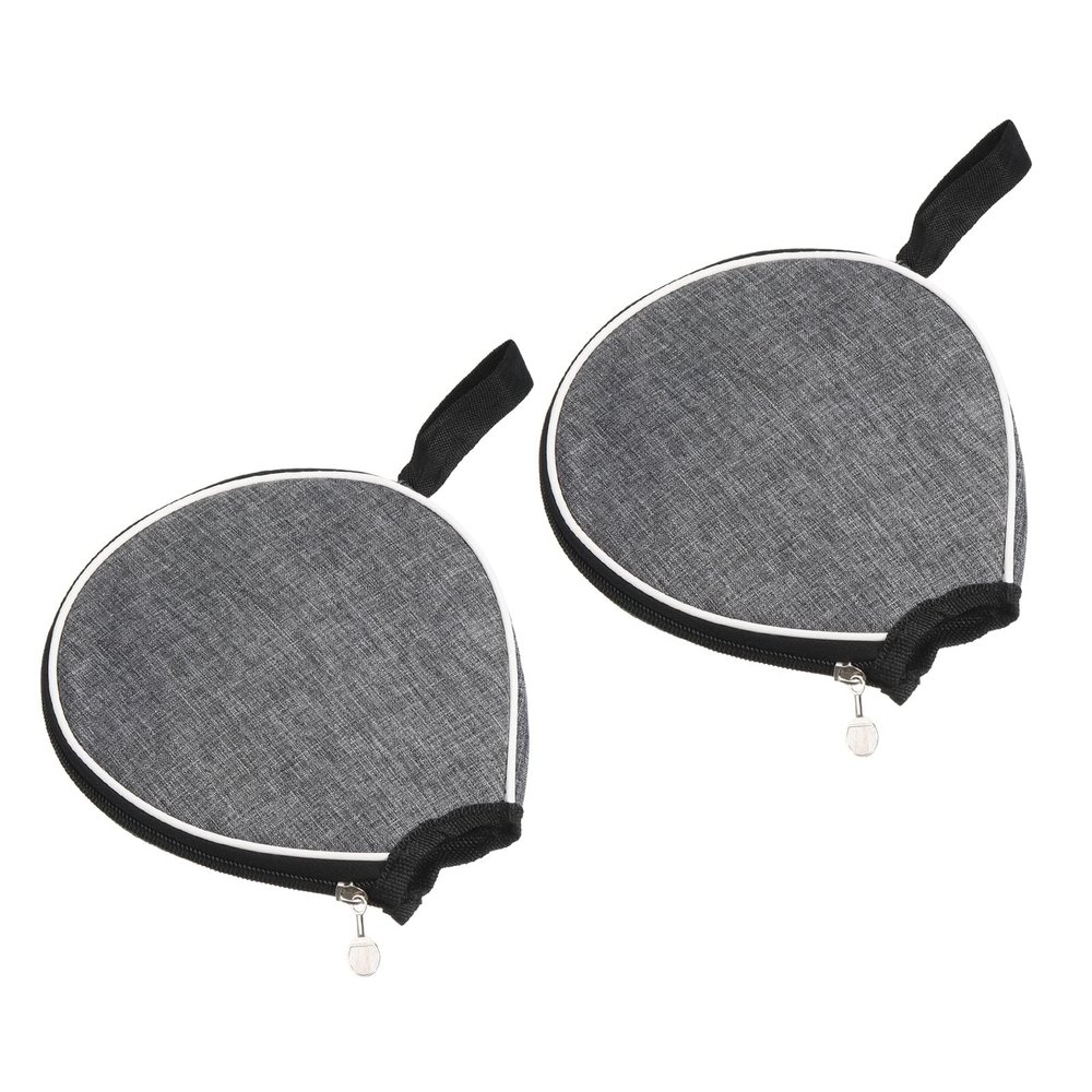 PATIKIL Ping Pong Paddle Case, 2 Pack Table Tennis Racket Case Half Soft Cover Container Bag for Sports Accessories, Grey