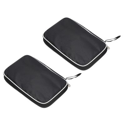 PATIKIL 10.6" x 7" Ping Pong Paddle Case, 2 Pack Table Tennis Racket Case Soft Cover Container Bag for Sports Accessories, Black