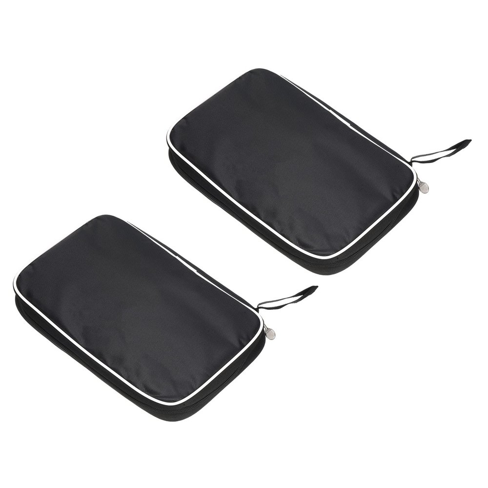 PATIKIL 10.6" x 7" Ping Pong Paddle Case, 2 Pack Table Tennis Racket Case Soft Cover Container Bag for Sports Accessories, Black