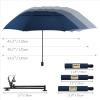 HOBVO UPF 50+ Golf Umbrella with Adjustable Universal Clamp Portable Umbrellas for Rain, Manual Open & Close, for Beach Chair, Golf Cart, Stroller, Bleacher, Patio (Bavy Blue, 43.3") view 2