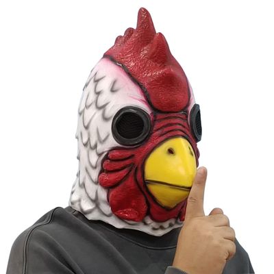 BEESUM 2023 Latex Rooster Head Mask Chicken Cosplay Masks Adult Halloween Party Costume