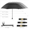 HOBVO UPF 50+ Golf Umbrella with Adjustable Universal Clamp Portable Umbrellas for Rain, Manual Open & Close, for Beach Chair, Golf Cart, Stroller, Bleacher, Patio (Black, 49.2") view 3
