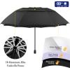 HOBVO UPF 50+ Golf Umbrella with Adjustable Universal Clamp Portable Umbrellas for Rain, Manual Open & Close, for Beach Chair, Golf Cart, Stroller, Bleacher, Patio (Black, 49.2") view 4