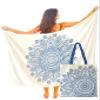 Blue Bikini Swimsuit Cover Up Set with Matching Tote Bag - Beach Sarong - Pareo for Women - Tapestry Wall Hanging view 1