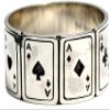 COSUMOSU Poker Cards Ring  925 Sterling Silver Heart Diamond Club Spade Wide Band Unisex Ring for Men and Women Size 8 Unique Gift view 1