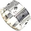 COSUMOSU Poker Cards Ring  925 Sterling Silver Heart Diamond Club Spade Wide Band Unisex Ring for Men and Women Size 8 Unique Gift view 2