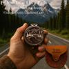 Engraved Compass Gift for Men  Vintage Brass Pocket Compass for Hiking, Adventure, and Travel  Antique Finish with Leather Case  Moon & Stars, or Road Design  Gift for Dad, Husband, or Son view 4