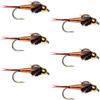 The Fly Fishing Place Bead Head Copper John Nymph Fly Fishing Flies - Set of 6 Flies Hook Size 18 view 1