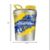 Gametime Sidekicks South Dakota State Stainless Steel Shaker Tumbler - Officially Licensed, 18/8 Stainless Steel, Double-walled, Vacuum-insulated, UV LED Printed Logos, Sweatless, Stays Hot/Cold - 2022 FCS National Champions view 3