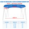 Zenicham 3 Bow Fade and Crack Resistant Bimini Top Replacement Cover, 600D Marine Grade Waterproof Sun Shade Boat Canopy, Easy Install Zipper Sleeves Boat Awning/Without Frame, Blue 6'L 73"-78" W view 2