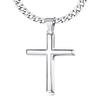 MILACOLATO 925 Sterling Silver Cross Necklace for Men Women - 5mm Durable 316L Stainless Steel Cuban Link Curb Chain with Beveled Edge Cross Pendant, Silver Crucifix Necklaces Jewelry, 26'' Christian Baptism Gift view 1