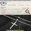MILACOLATO 925 Sterling Silver Cross Necklace for Men Women - 5mm Durable 316L Stainless Steel Cuban Link Curb Chain with Beveled Edge Cross Pendant, Silver Crucifix Necklaces Jewelry, 26'' Christian Baptism Gift view 3