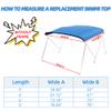 Zenicham 3 Bow Fade and Crack Resistant Bimini Top Replacement Cover, 600D Marine Grade Waterproof Sun Shade Boat Canopy, Easy Install Zipper Sleeves Boat Awning/Without Frame, Blue 6'L 79"-84" W view 2