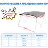 Zenicham 3 Bow Fade and Crack Resistant Bimini Top Replacement Cover, 600D Marine Grade Waterproof Sun Shade Boat Canopy, Easy Install Zipper Sleeves Boat Awning/Without Frame, Grey 6'L 73"-78" W view 2