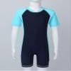 Kvysinly Kids Boys Girls One Piece Swimwear Short Sleeves Thermal Surfing Wetsuit Swimsuits Rash Guards Beach wear Navy Blue&Sky Blue 16 Years view 3