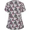 2025 Summer New Women's Medical Scrubs Shirts Designed Cute Fun Color Print Designer Tops Navy Pediatric Stretchy Holiday Decorative Scrub with Animals view 3