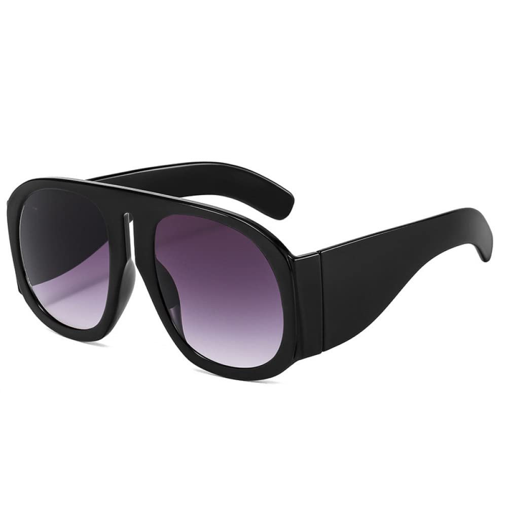 HCHES Goggle Sunglasses Women Steampunk Big Frame Gradient Lens Sun Glasses Female Eyeglass,C4Black,Gray,One size