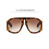 HCHES Goggle Sunglasses Women Steampunk Big Frame Gradient Lens Sun Glasses Female Eyeglass,C4Black,Gray,One size view 4