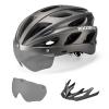 ROCKBROS Bike Helmet for Adult Men Women with Suggested Fit 58-62cm, Removable Goggles & Sun Visor, Lightweight with Adjustable Side and Chin Strap, Suitable for Myopia Glasses view 1
