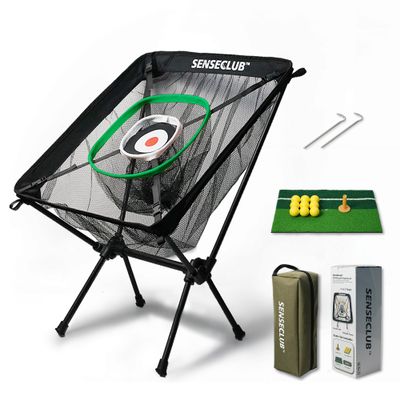SENSECLUB Chipping Net, Indoor Chipping Net and Mat, Golf Practice Target with Tee and Balls, Outdoor Backyard Golf Game Gifts for Golfer