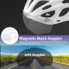ROCKBROS Bike Helmet for Adult Men Women with Suggested Fit 58-62cm, Removable Goggles & Sun Visor, Lightweight with Adjustable Side and Chin Strap, Suitable for Myopia Glasses view 4