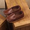 5 Year Old Shoes Girls Lazy Children Leather Boys Casual Kid Sneaker Solid Shoes Girls Sport Girl Shoes 7c Brown view 3