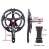 BOLANY 170mm Bike Crankset Double Speed Round 39/53T Chainring 130BCD Hollow Integrated 9S/10S with Bottom Bracket Fit for Road Bike Cranksets view 2