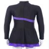 JEATHA Kids Girls Rhinestones Figure Skating Dress Long Sleeve Mock Neck Color Block Dance Leotard Dress Purple 6 Years view 4