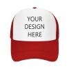 Custom Baseball Cap Trucker Hat for Men and Women Adjustable Outdoor Mesh Snapback Hat Red view 2