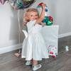 AGQT Toddler Girls Party Dress Baby Girls Short Sleeve Big Bow Formal Gown Dress Flower Girls Wedding Baptism Dress with Headband White Size 18-24 Months view 3