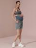 Maacie Maternity Shorts Over Belly Soft Solid Color Stretch Cycling Shorts with Pockets Gray XL view 2