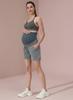 Maacie Maternity Shorts Over Belly Soft Solid Color Stretch Cycling Shorts with Pockets Gray XL view 3