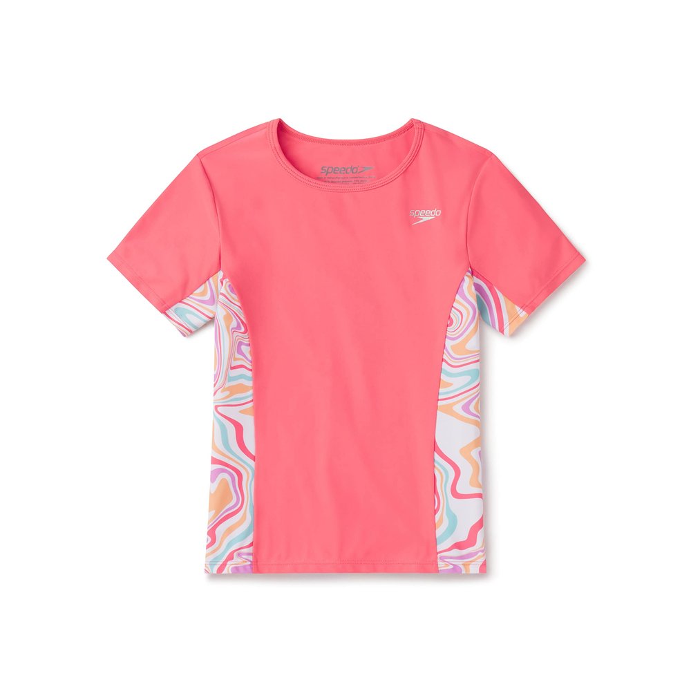 Speedo Girl's Uv Swim Shirt Short Sleeve Printed Rashguard