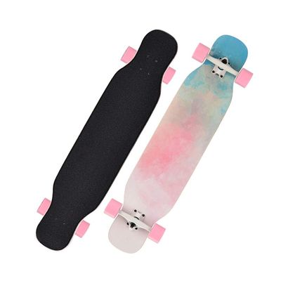 Pro Longboard Complete 42 Inch Skateboards Deck, 8 Layer Maple Double Kick Long Boards Skateboard for Girls Boys Skate Boards Cruiser Beginners Men Girls Teens Adults (Color : Style L)