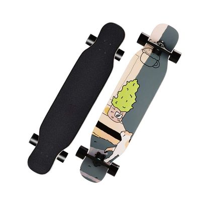 Pro Longboard Complete 42 Inch Skateboards Deck, 8 Layer Maple Double Kick Long Boards Skateboard for Girls Boys Skate Boards Cruiser Beginners Men Girls Teens Adults (Color : Style H)