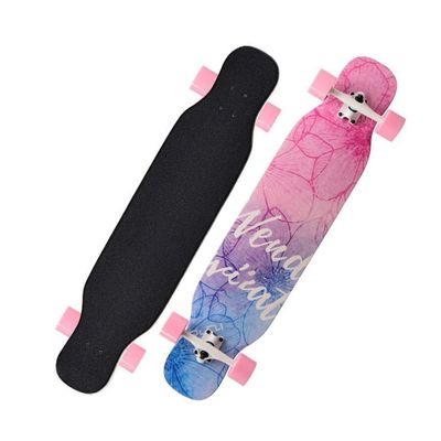 Pro Longboard Complete 42 Inch Skateboards Deck, 8 Layer Maple Double Kick Long Boards Skateboard for Girls Boys Skate Boards Cruiser Beginners Men Girls Teens Adults (Color : Style M)