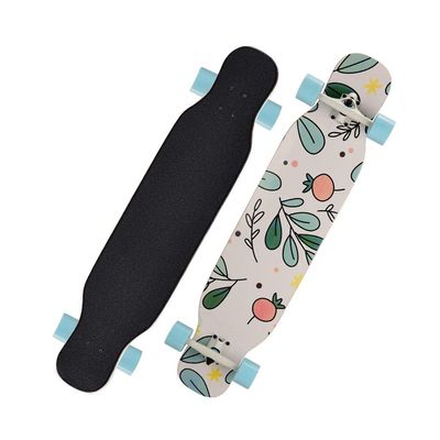 Pro Longboard Complete 42 Inch Skateboards Deck, 8 Layer Maple Double Kick Long Boards Skateboard for Girls Boys Skate Boards Cruiser Beginners Men Girls Teens Adults (Color : Style I)