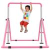 Gymnastics Bar Expandable Gymnastics Horizontal Bar Junior Training Bar Adjustable Home Sports Training Equipment High Bar for Kids,RedG view 1