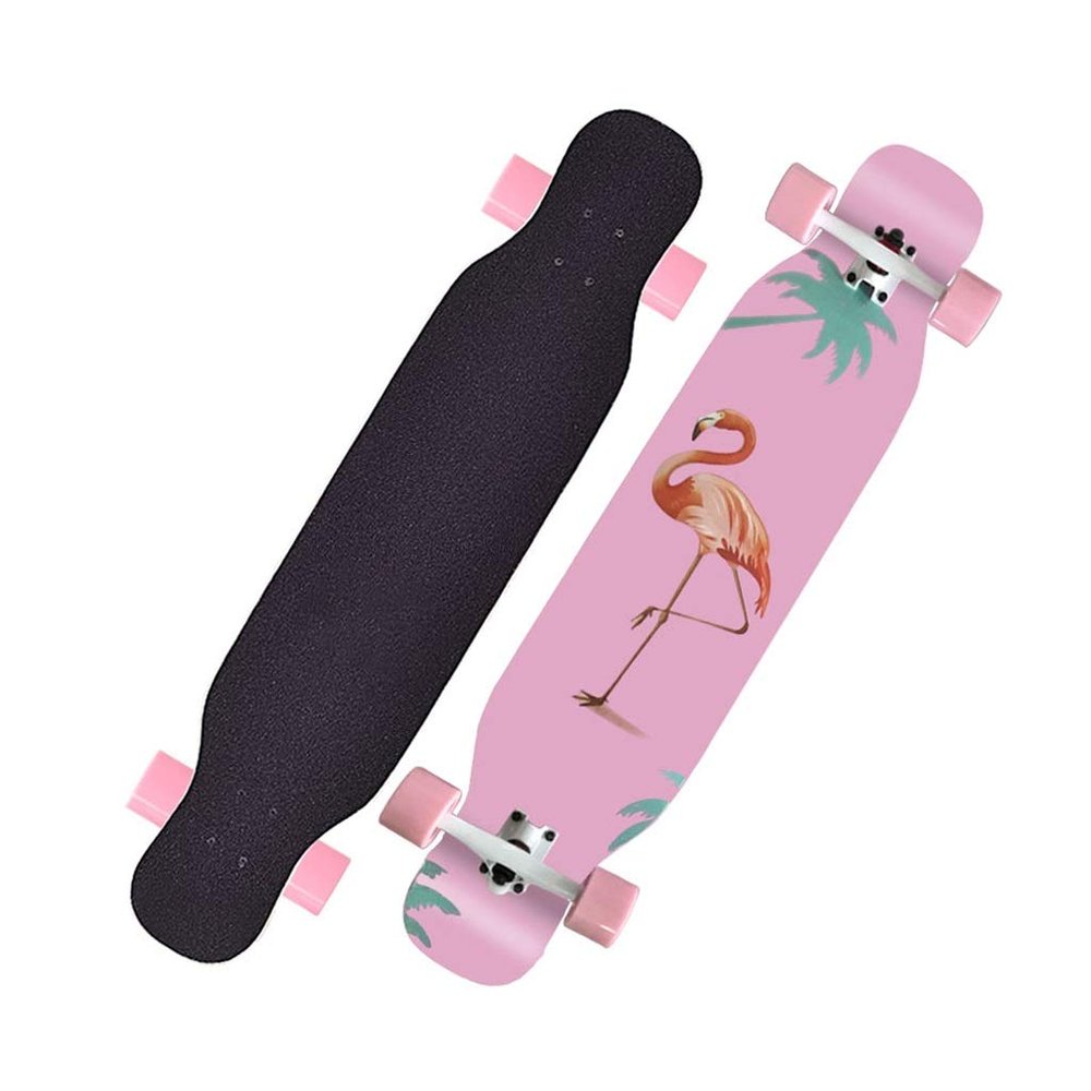 Pro Longboard Complete 42 Inch Skateboards Deck, 8 Layer Maple Double Kick Long Boards Skateboard for Girls Boys Skate Boards Cruiser Beginners Men Girls Teens Adults (Color : Style K)