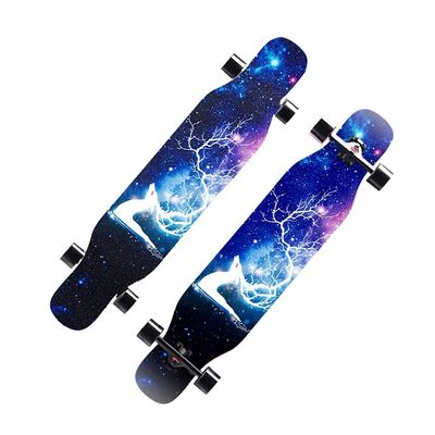 Skateboard Cruiser 7 Layer Maple Wood Deck Complete Skateboard Longboard 43 Inches Drop Through Long Boards Skateboards for Kids Adults, Beginners, Boys, Girls, Teens (Color : Deer C)